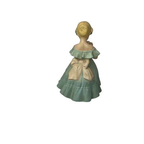 Holland Mold Vintage 1960s Chalkware Figurine Girl Blue Dress 10"h - Picture 8 of 8